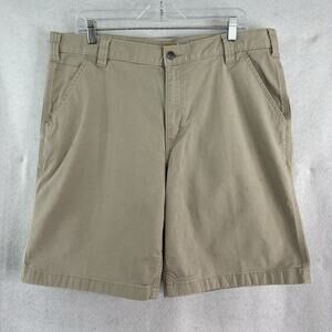 Carhartt Men’s‎ Sz 38 Beige Rugged Flex Relaxed Fit Canvas Utility Work Shorts